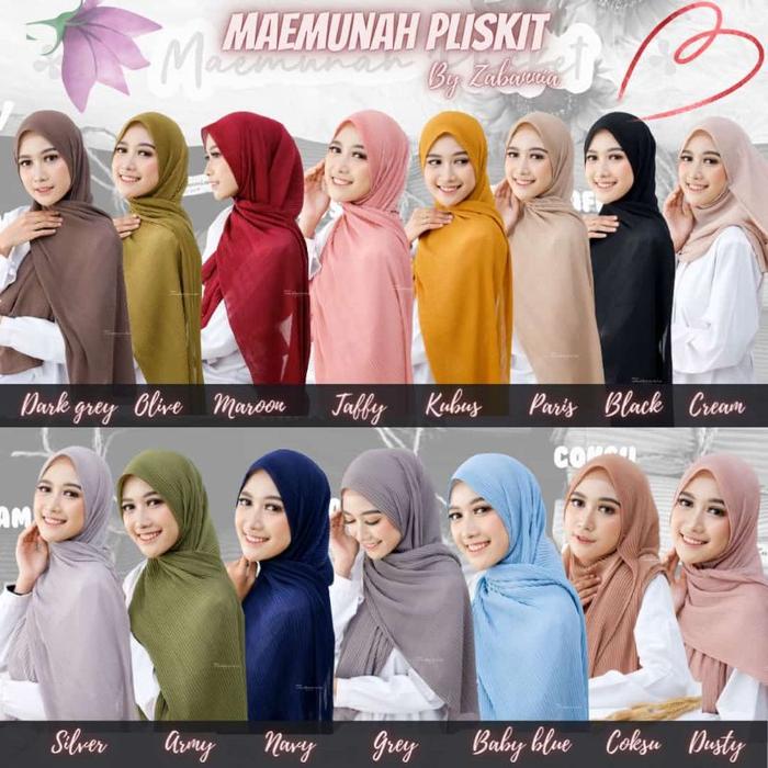 Gambar Kerudung pashmina plisket zabannia maemunah dari Riza Umah Muslim undefined Tokopedia