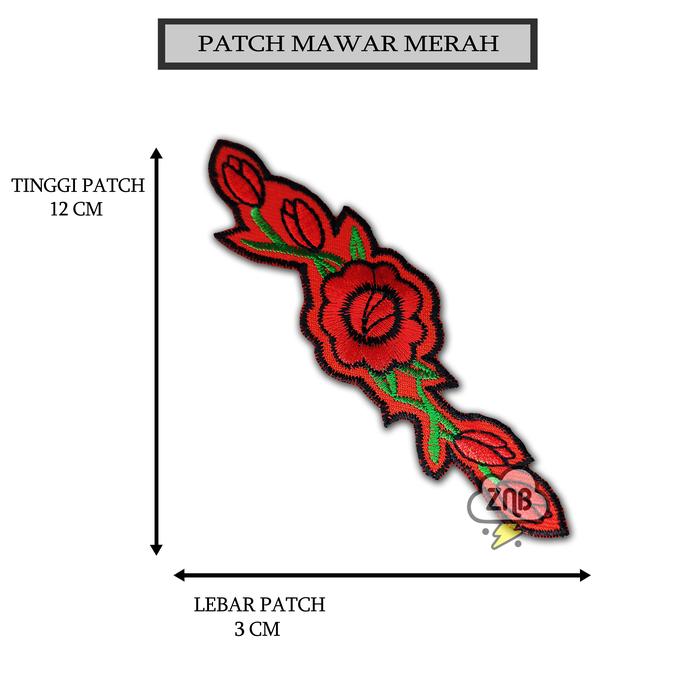 Gambar PATCH BUNGA MAWAR MERAH EMBLEM MAWAR PATCH KARAKTER BEST QUALITY - MAWAR 004 dari ZINBONS DENIM undefined Tokopedia