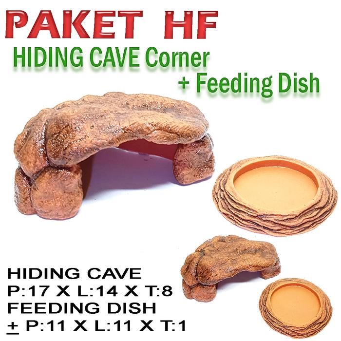 Gambar PAKET XTRA HIDING CAVE FEEDING DISH SEMBUNYI TORTOISE KURA SULCATA - PAKET HF dari reptilestore.id undefined Tokopedia