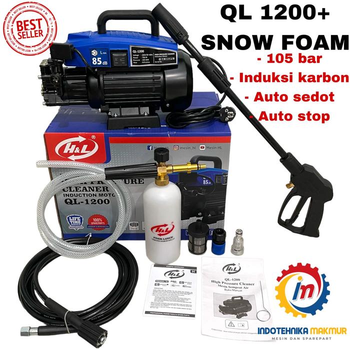 Gambar Jet Cleaner H&L QL 1200 mesin cuci mobil motor ac Hl QL-1200 - QL1200+SNOWFOAM dari Indotehnika Makmur undefined Tokopedia