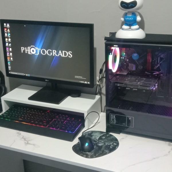 Gambar Stand monitor / Stand imac / Stand laptop warna hitam - Putih dari Stugel undefined Tokopedia