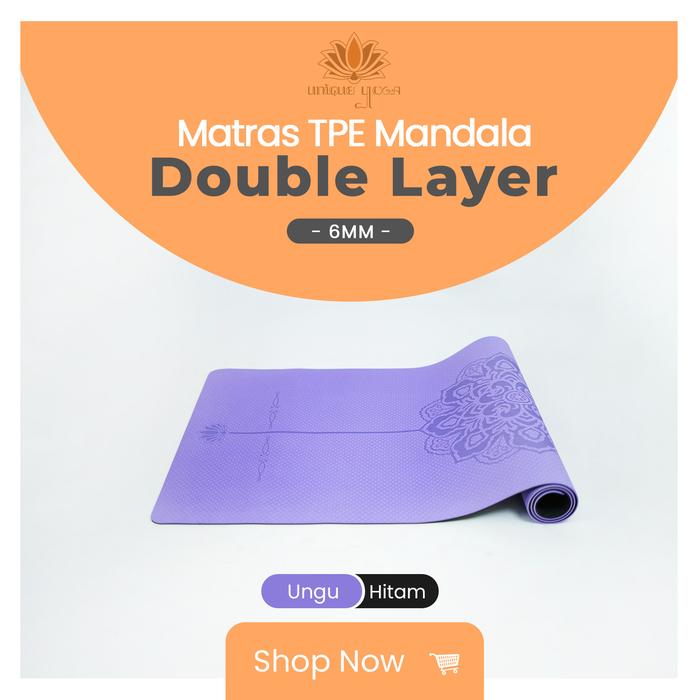 Gambar Matras Yoga Motif Mandala / Yoga Mat TPE Lebar 80cm Bisa Custom Nama - Ungu-Hitam, Matras Saja dari Unique Yoga Indonesia undefined Tokopedia