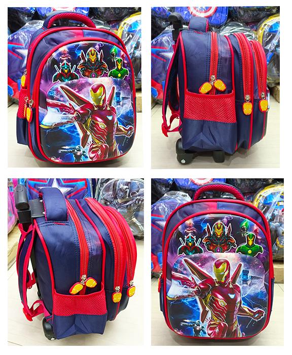 Gambar TAS DORONG TROLLEY TK / PAUD DINO DINOSOURUS 3Res IMPORT Luwi 12" - IRONMAN HAPPY dari OnLanShop undefined Tokopedia