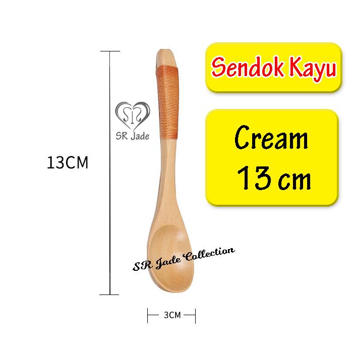 Gambar Sendok Kayu Sendok Makan Madu Sendok Kayu Korea Wooden Spoon Jepang - Cream 13 cm dari SR JADE COLLECTION undefined Tokopedia