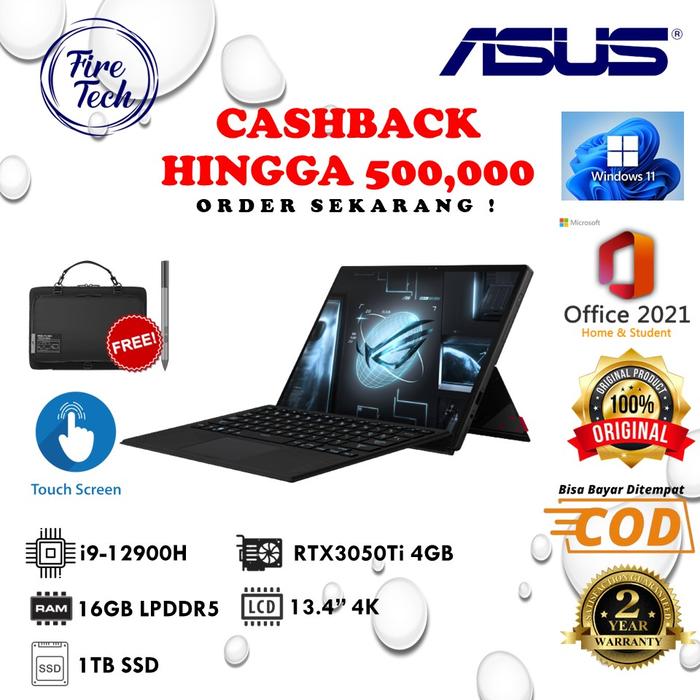 Gambar ASUS ROG Flow Z13 GZ301ZE-I9R5E6T-O i9-12900H 16GB 1TB RTX3050Ti 4K dari FIRE TECH LAPTOP undefined Tokopedia