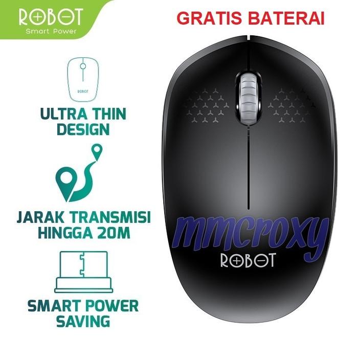 Gambar ROBOT M210 2.4G Wireless Optical Mouse - Hitam dari MMCROXY undefined Tokopedia