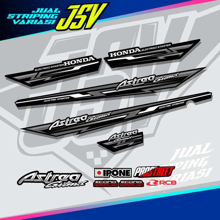 Gambar Striping Honda Stiker ASTREA Elegan 02 Variasi Sticker Motor Grand Prima Sabit Bulus Motorcycle - Abu-abu dari jual decal undefined Tokopedia