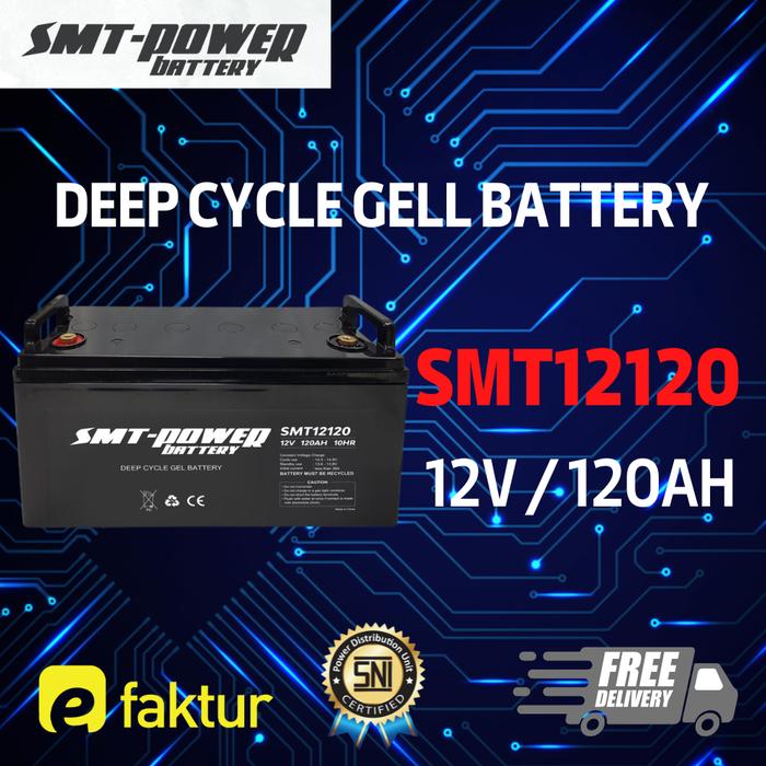Jual BATERAI KERING AKI SMT POWER 12V 120AH DEEP CYCLE - Kota Bandung ...