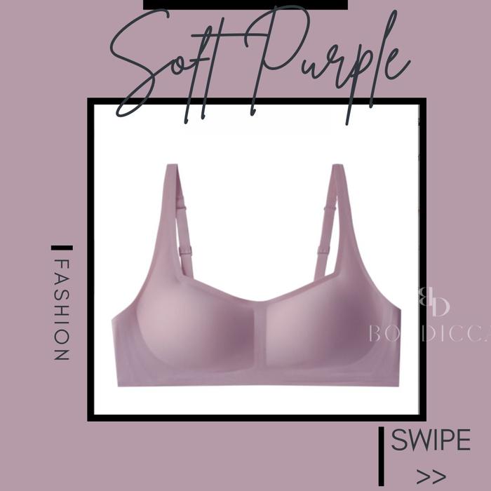 Gambar SQUARE NECK Seamless Bra Tanpa Kawat / Bra Premium Kait Belakang - SOFT PURPLE, S(32AB) dari Boudicca Woman Apperal undefined Tokopedia
