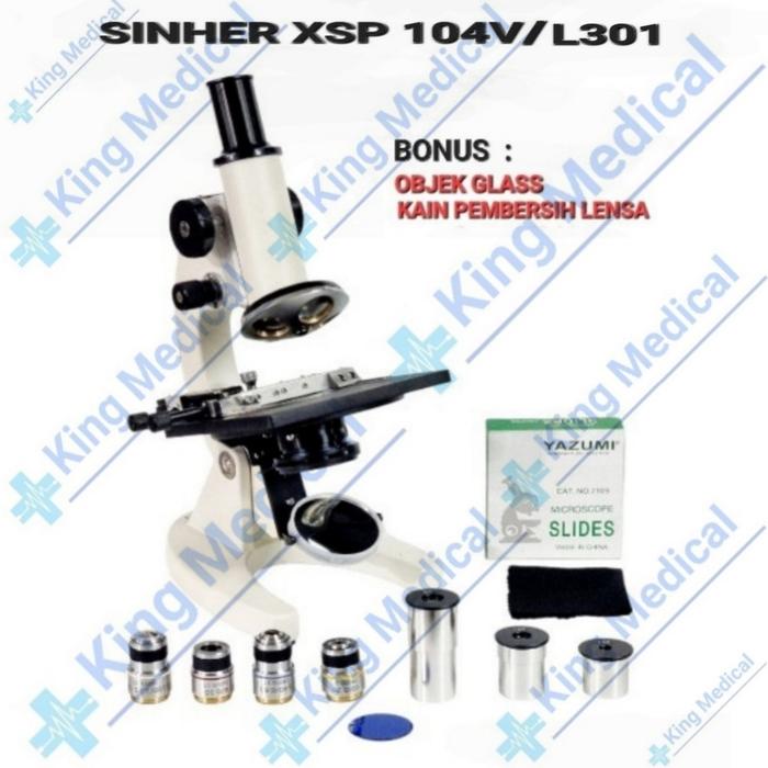 Gambar Mikroskop Microscope Biological Monokuler L-301 Digital Yazumi 1500X - SINHER XSP 104V dari King Medical undefined Tokopedia