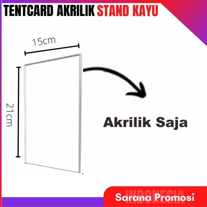 Gambar tend card akrilik kayu A5 / tend holder akrilik kayu - Akrilik Saja dari Nuansa Display undefined Tokopedia