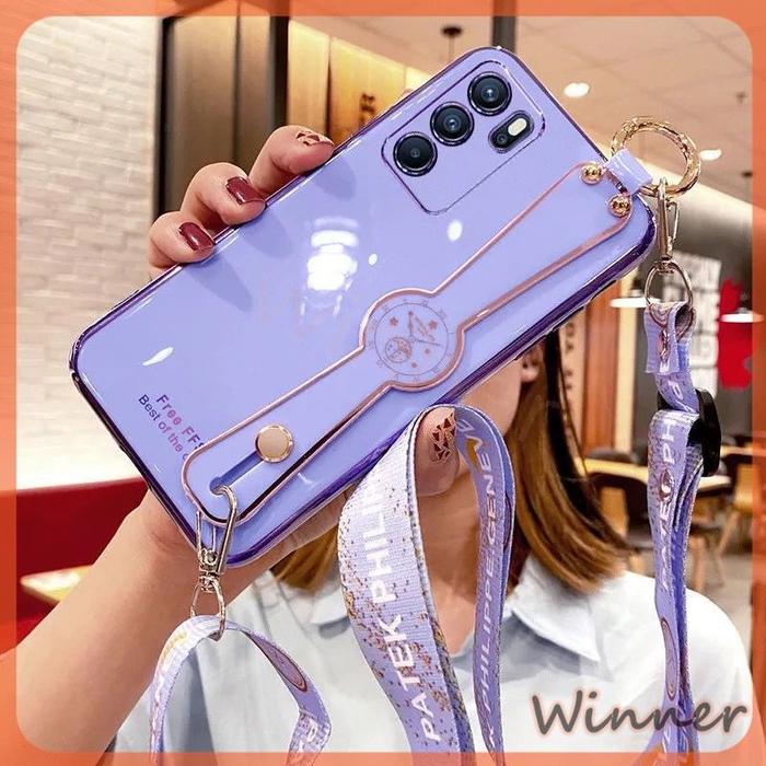 Gambar CASE untuk OPPO A16 SOFT CASE PLATING TALI GLOSSY CASING COVER HP - Ungu dari KORI ACCESSORIES undefined Tokopedia