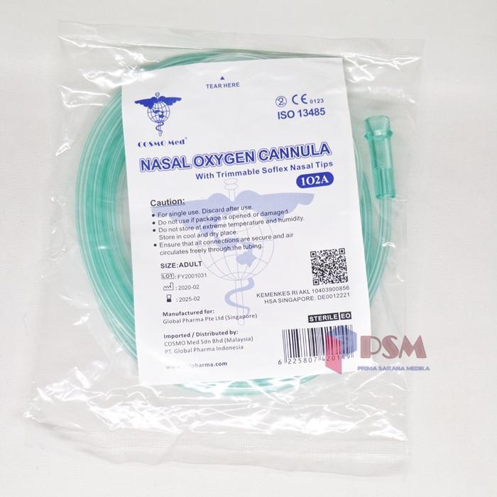 Gambar Nasal Oxygen Cannula Adult / Selang Kanula Oksigen O2 Dewasa - GP Care - Cosmomed dari Prima Sarana Medika undefined Tokopedia