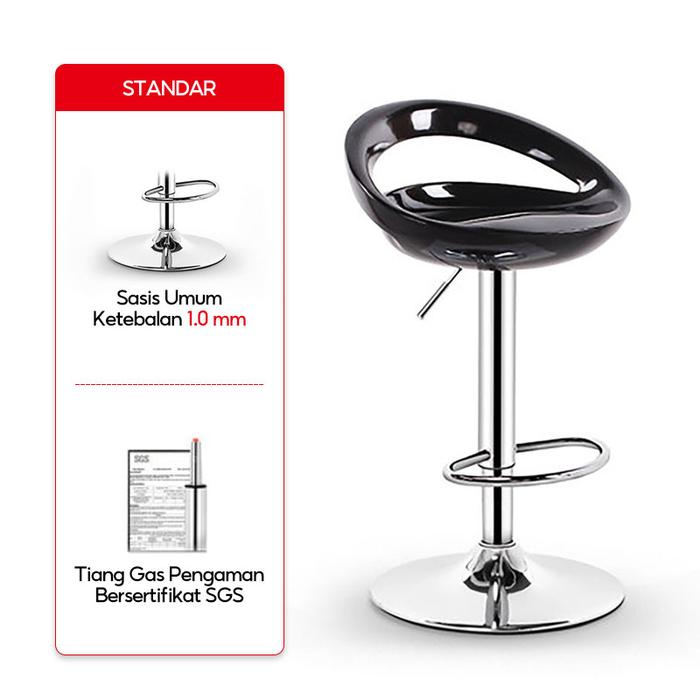 Gambar KUCADI  Kursi Mini Bar Baja Tahan Karat kursi barstool hidrolik bulat kurs - Standar, Hitam dari KUCADI Shop undefined Tokopedia