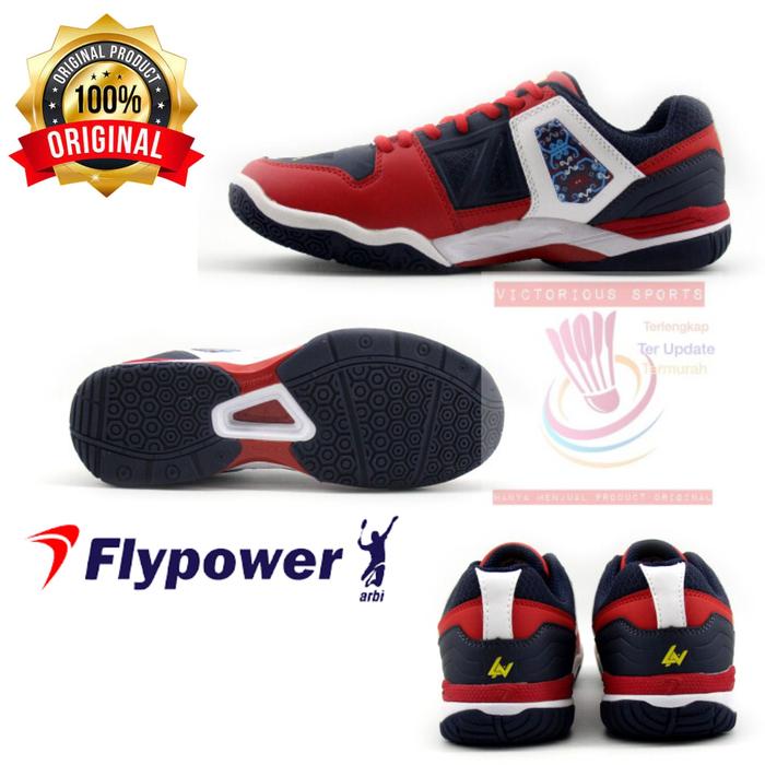 Gambar SEPATU BADMINTON BULUTANGKIS FLYPOWER RIO GOLD V2 ORIGINAL - NAVYBLACK/WHITE, 43 dari Victorious Sports undefined Tokopedia