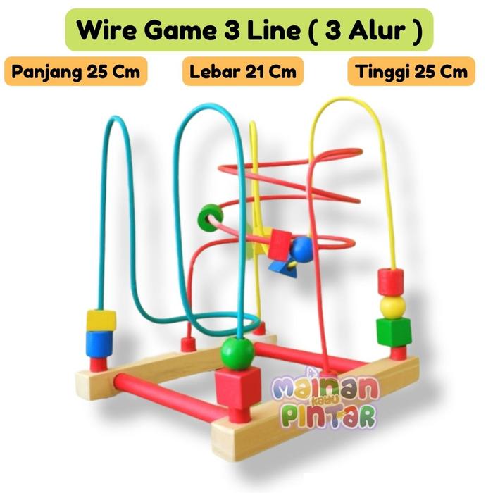 Gambar Wiregame 3 Line / 3 Alur Kawat / Mainan Edukasi Anak / Free Packing dari Mainan Kayu Pintar undefined Tokopedia
