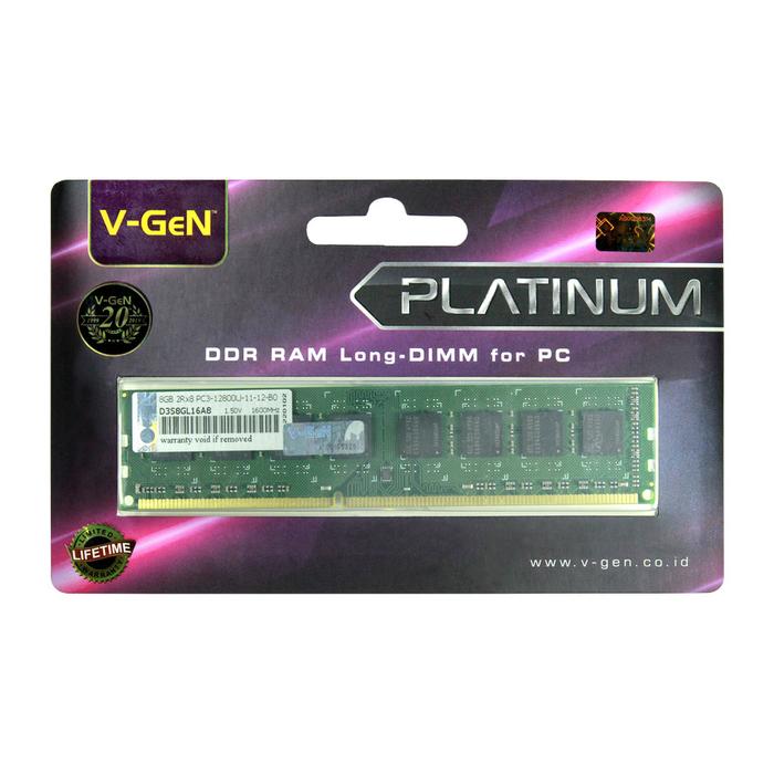 V-GeN RAM DDR3/DDR3L 8GB 12800 PLATINUM LongDimm Memory RAM PC VGEN  STANDART