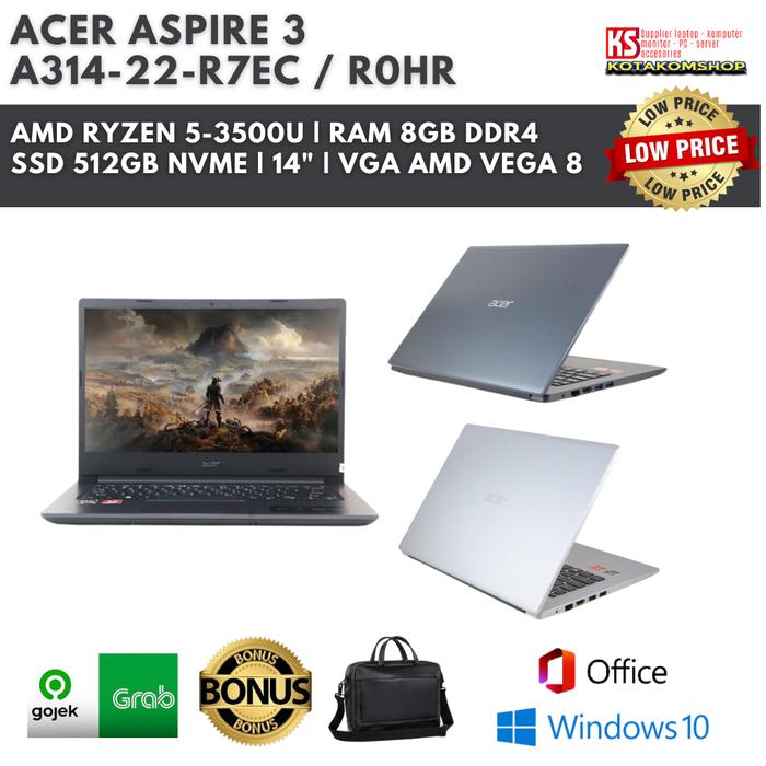 Jual Acer Aspire a314 r0hr ryzen 3500u ram 8gb ssd 512gb