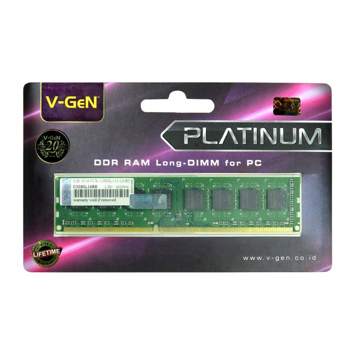Gambar V-GeN RAM DDR3/DDR3L 8GB 12800 PLATINUM LongDimm - Memory RAM PC VGEN - LOW VOLTAGE dari V-GeN Indonesia Official Store undefined Tokopedia