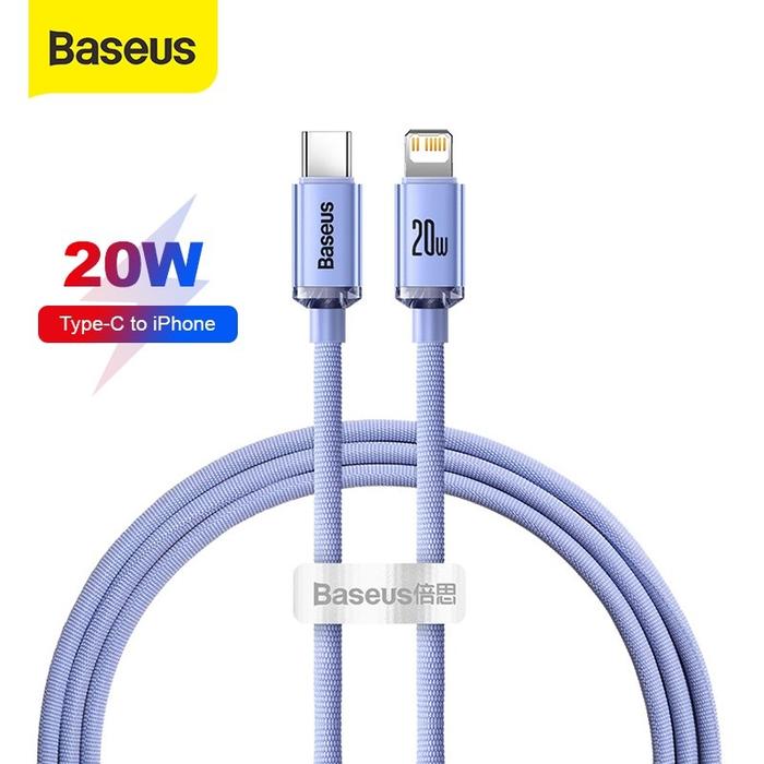Gambar Baseus Kabel Data iPhone Type-C to Lightning Fast Charging PD 20W - Ungu 1.2M dari Nexco undefined Tokopedia