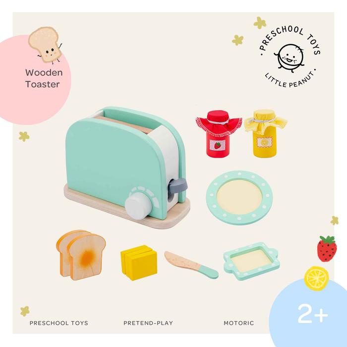 Gambar Wooden Toy Toaster Blender Kitchenware Pretend Play Toys - Toaster dari Little Peanut Idn undefined Tokopedia