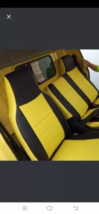 Gambar SARUNG COVER JOK MOBIL TOYOTA DYNA HT I RHINO MOTIF GARIS 3 - Hitam Kuning dari fathur Jok Bandung undefined Tokopedia