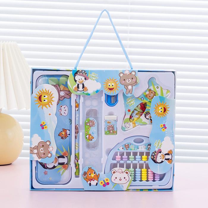 Gambar Set Alat Tulis Anak Sekolah Free Mainan & Sempoa 7 PCS - Biru - Biru Muda dari Rumahriran undefined Tokopedia