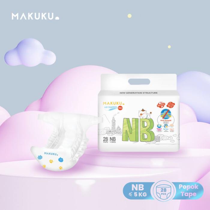 Gambar PNB246 MAKUKU AIR DIAPERS POPOK BAYI SEKALI PAKAI DIAPER SLIM|COMFORT - SLIM TAPE NB 28 dari Liana baby shop surabaya undefined Tokopedia