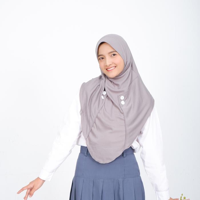 Gambar Vilora New Model Ceyda Kerudung Anak Sekolah - Gray Police, All Size dari VILORA_NEW undefined Tokopedia
