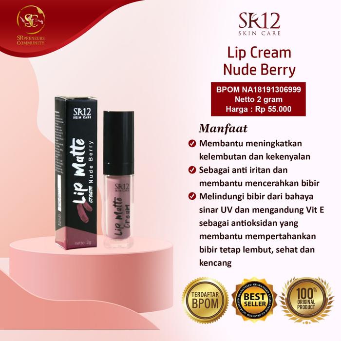 Gambar Lip Cream Matte SR12 Mini Tahan Lama Balm Lipmatte Lipcream SR 12 - nude berry dari SR12 Bekasi 21 undefined Tokopedia