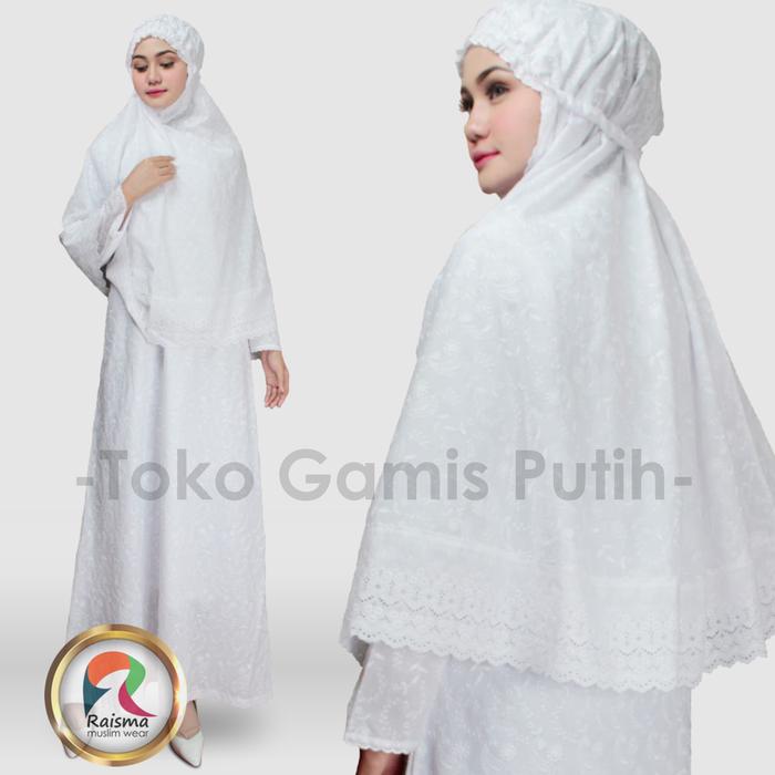 Gambar Perlengkapan Umroh Haji Wanita Gamis Putih Ihrom Kantong Depan Bahan03 - Putih, M dari Raisma Muslim Wear undefined Tokopedia