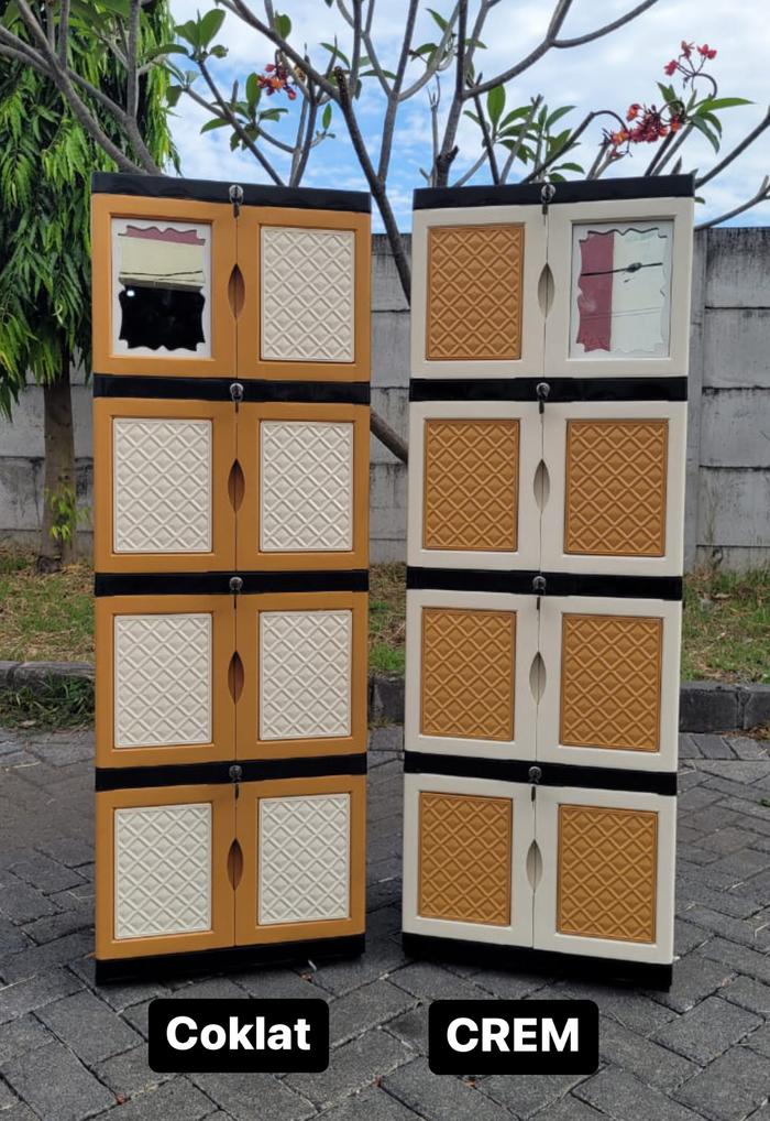 Gambar lemari plastik aquose mini susun 4 kaca two-tone - Cokelat dari HBpolos undefined Tokopedia