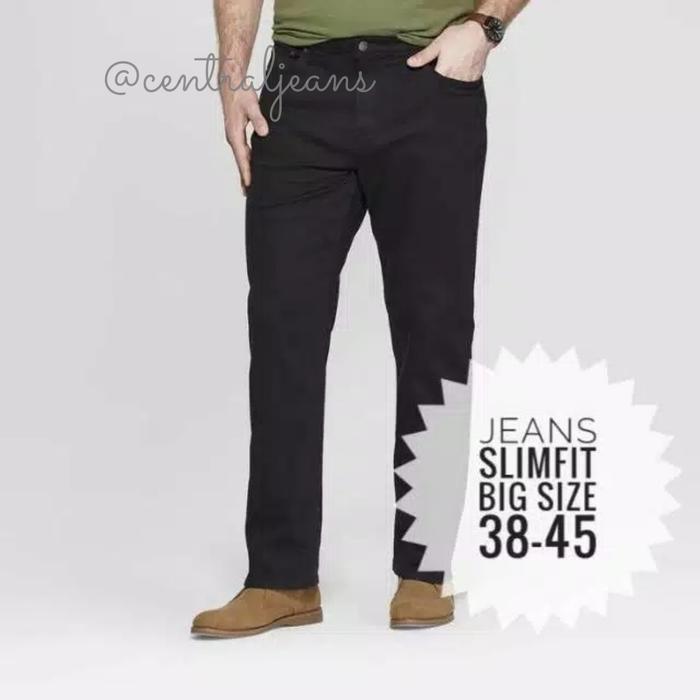 Gambar jeans slim fit pria big size jumbo uk 38-45 - Hitam, 36 dari centraljeans undefined Tokopedia