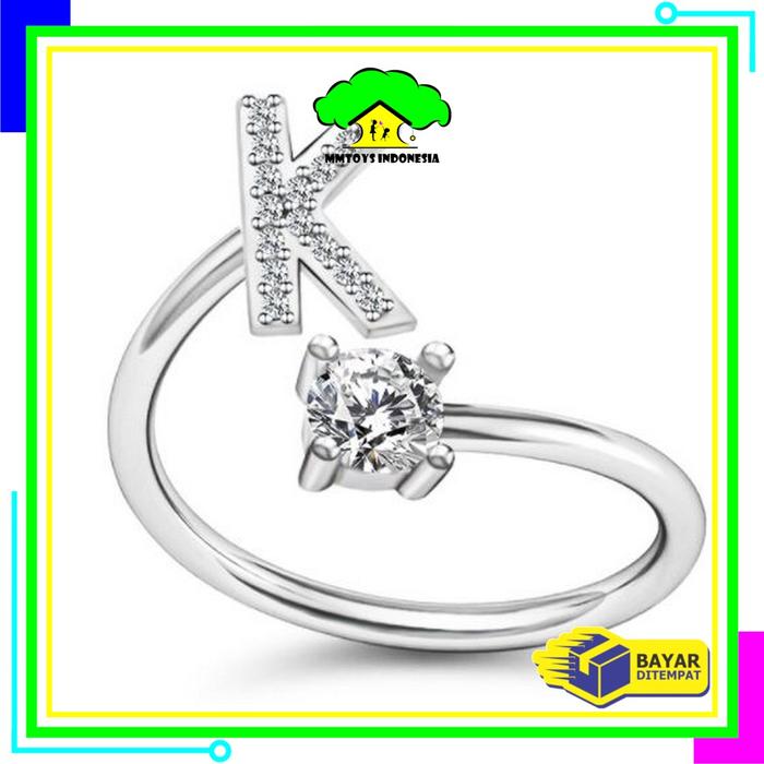 Gambar [COD] MI K59 PART 2 Cincin Huruf Silver Abjad Huruf A-Z Stainless Inisial - HURUF - K dari Mmtoys Indonesia undefined Tokopedia