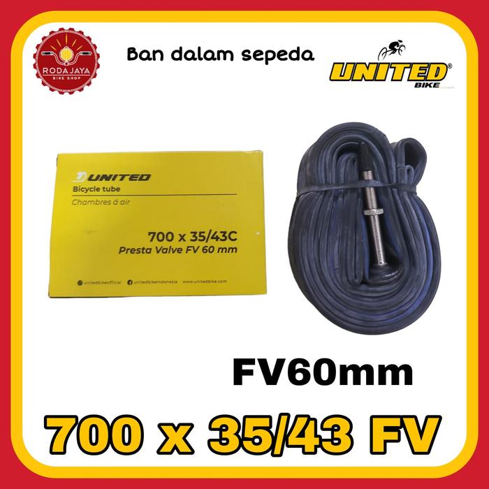 Gambar UNITED 700 X 35/43C FV48mm Ban Dalam Sepeda 700C - FV60mm dari Rodajaya BIkeshop_NEW undefined Tokopedia