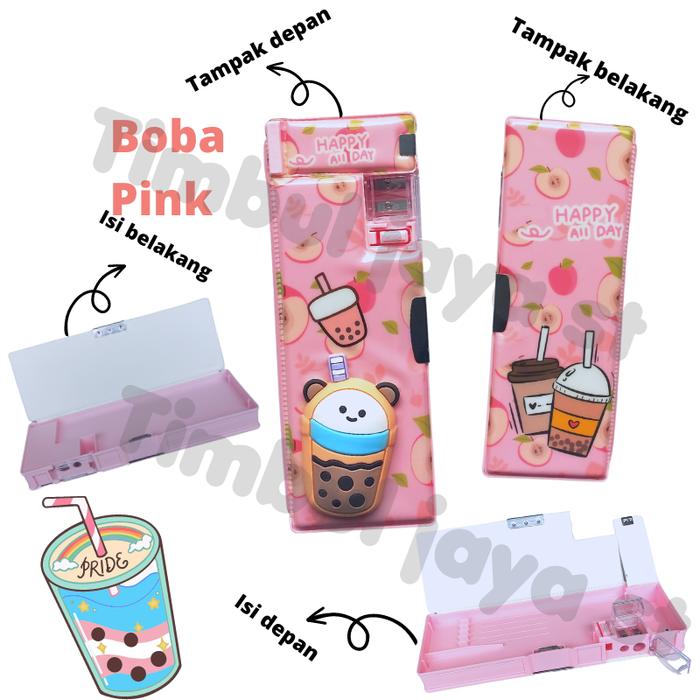 Gambar Kotak Tempat pensil anak sekolah lucu dan unik aesthetic korea squishy - Boba-Pink dari TIMBUL JAYA STATIONERY undefined Tokopedia