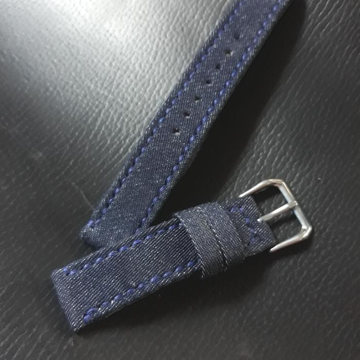 Gambar Tali Jam Denim Jeans Lapis Kulit Denim Strap Watch Custom - BlueJeansFull, 20 mm dari someah.co undefined Tokopedia
