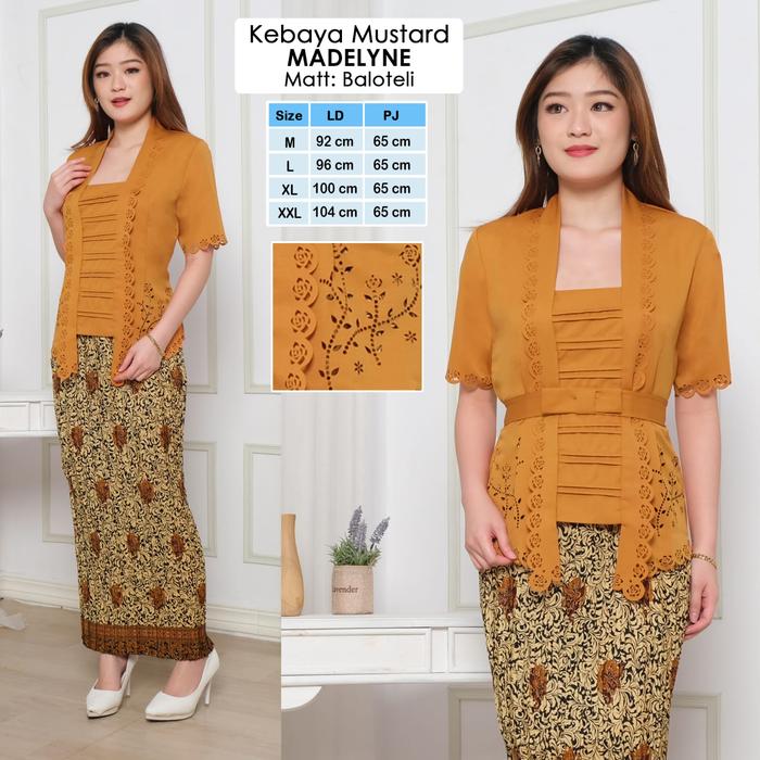 Gambar Atasan Kebaya Kutu Baru Wanita Dewasa Modern Elegan Mewah Cantik - Mustard, M dari SL Collection2 undefined Tokopedia