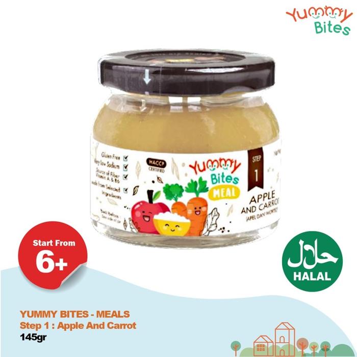 Gambar YUMMY BITES MEAL 145gr STEP 1 APPLE & CARROT dari LoveLive Shop undefined Tokopedia