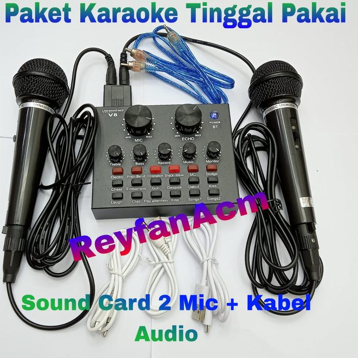 Gambar SoundCard V8 Mixer External Sound card V8 USB Audio Live Broadcast V8 - paket lengkap dari ReyfanAcm_NEW undefined Tokopedia