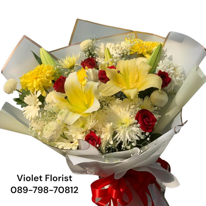 Gambar Buket Bunga Mix lily dari VioletFlorist undefined Tokopedia