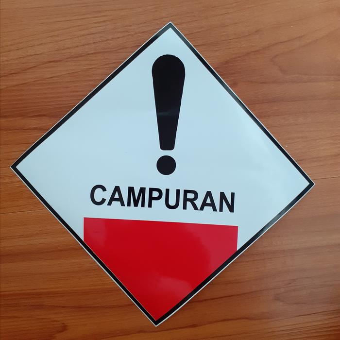 Gambar STIKER RAMBU LIMBAH B3/SIGN BAHAYA LIMBAH B3/15 CM X 15 CM - LIMBAH CAMPURAN dari CINTA LINGKUNGAN undefined Tokopedia