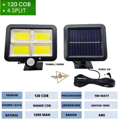 Gambar LAMPU TENAGA SURYA LED / LAMPU SOROT SOLAR 120 COB - 4 SPLIT COB dari waroeng gadget indo undefined Tokopedia