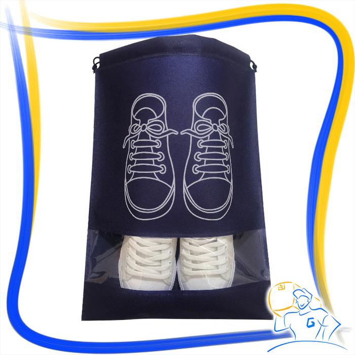 Gambar Tas Sepatu Sendal Serut Pouch Sepatu Olahraga Korean Travel Bag Shoes - Navy, Medium dari Groman_Store undefined Tokopedia