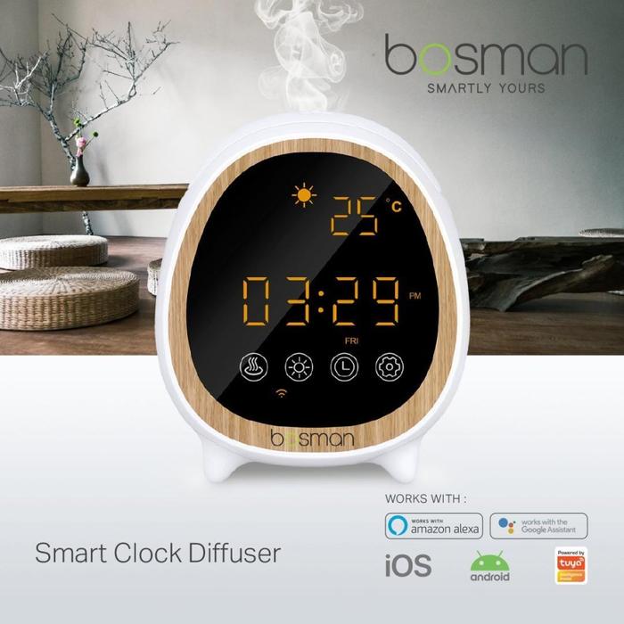 Gambar Bosman Smart Clock Diffuser - Aroma Terapi | Wifi | Smart Home - Normal Packing dari KedaiLED undefined Tokopedia