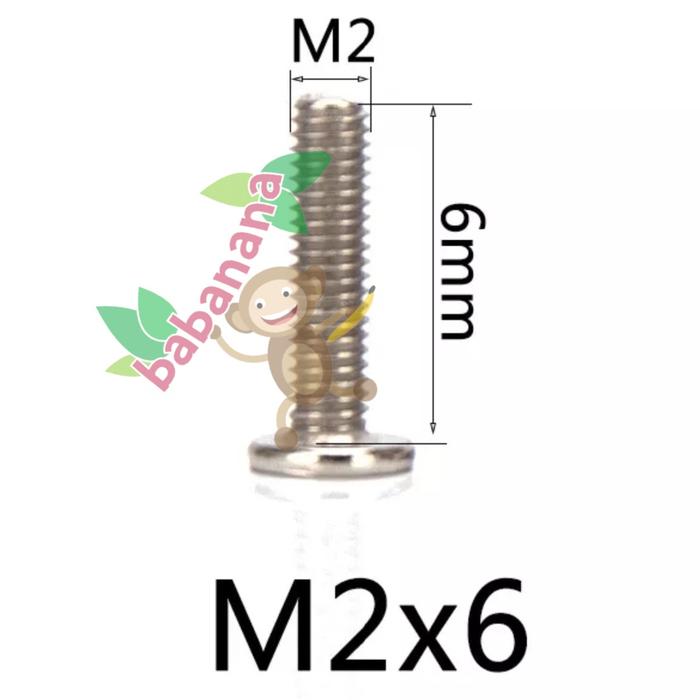 Gambar Screw Philips M2-M4 Flat Head Plus Silver baut laptop sekrup rata - M2x6 dari babanana store undefined Tokopedia
