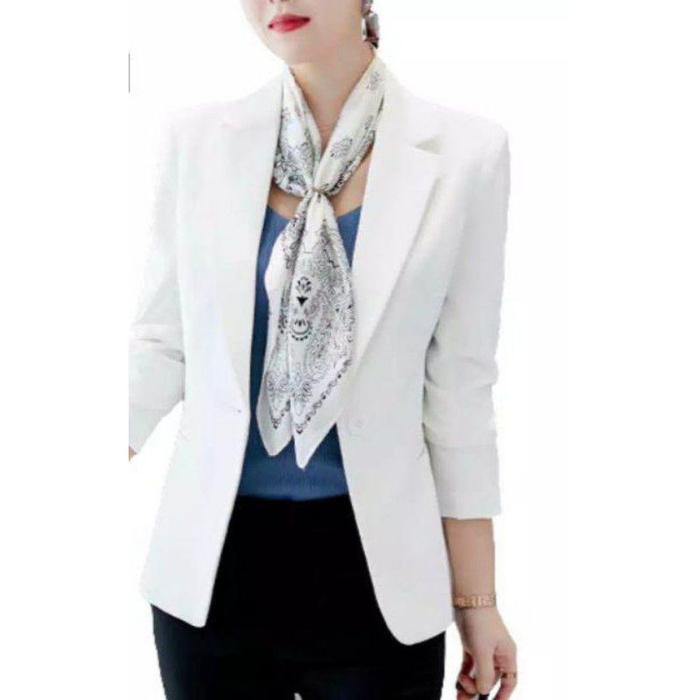 Gambar BLAZER WANITA JAS CEWEK OOTD BLAZER KERJA OUTFIT FORMAL WANITA - Putih, 3XL dari idnstoree21 undefined Tokopedia