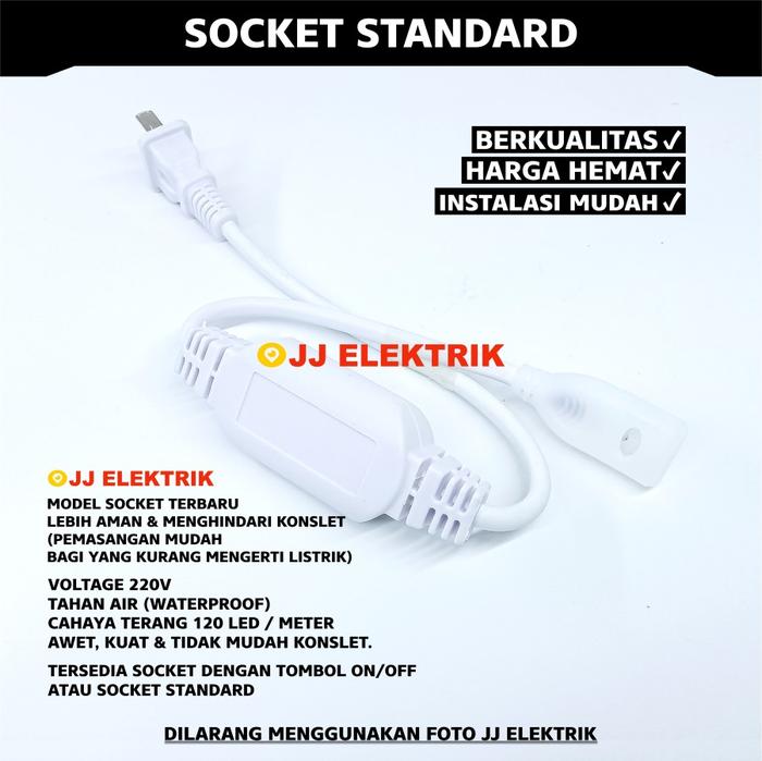 Gambar Lampu LED Strip Selang 100M AC 220V 100 Meter Super Terang TOP PREMIUM - Soket + Tutup dari JJELEKTRIK undefined Tokopedia