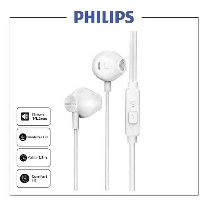Gambar Philips TAUE101 Earphone with microphone Earbud Jack 3.5 mm Bass Black - Putih dari Click & Go Tokopedia Kota Bandung Tokopedia