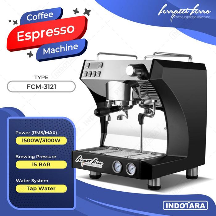 Gambar Mesin Kopi Espresso / Espresso Machine Ferratti Ferro FCM-3121 - Hitam dari PT. Indotara Persada undefined Tokopedia